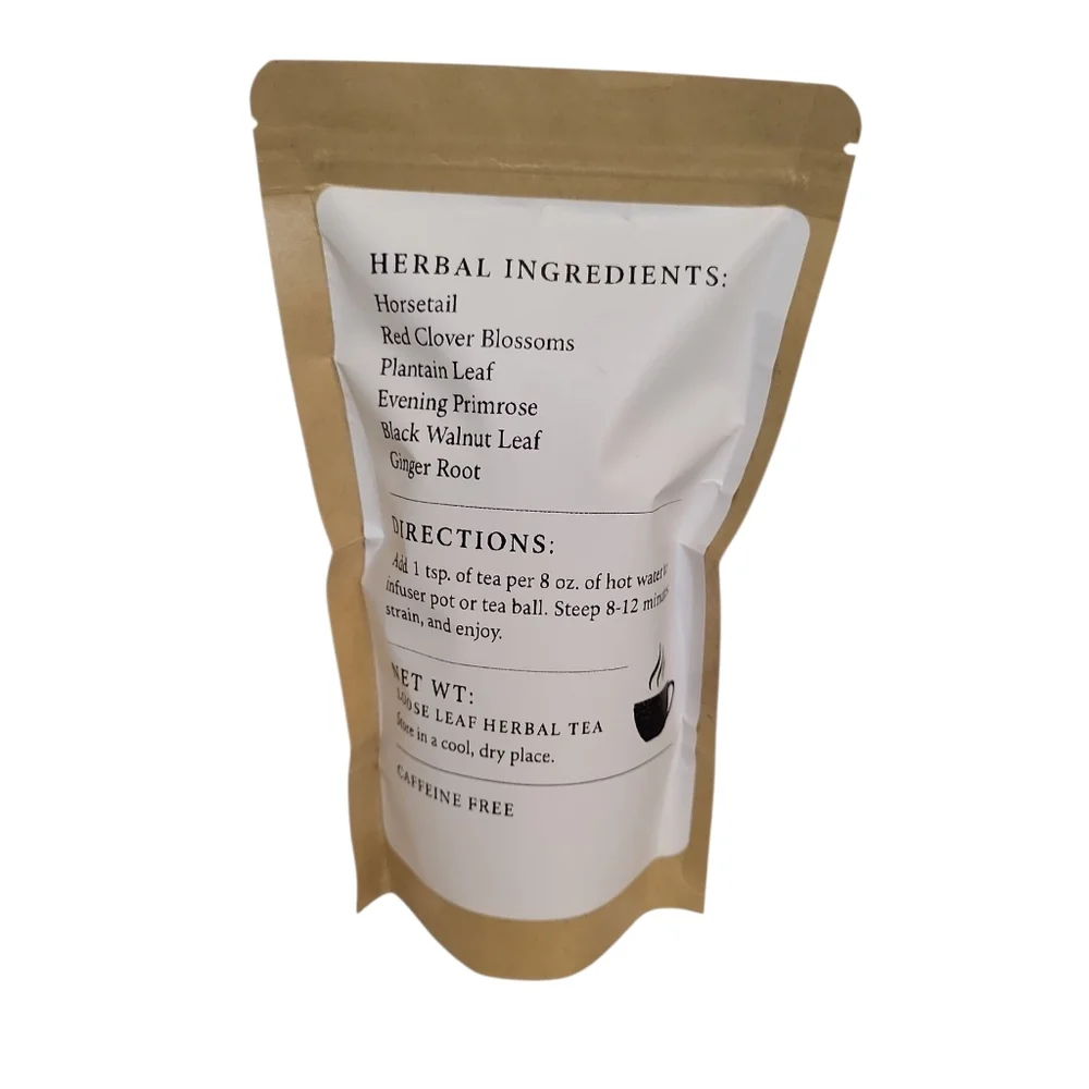 Hair Skin Nails Support Tea | Herbal Loose Leaf Blend with Horsetail, Red Clover